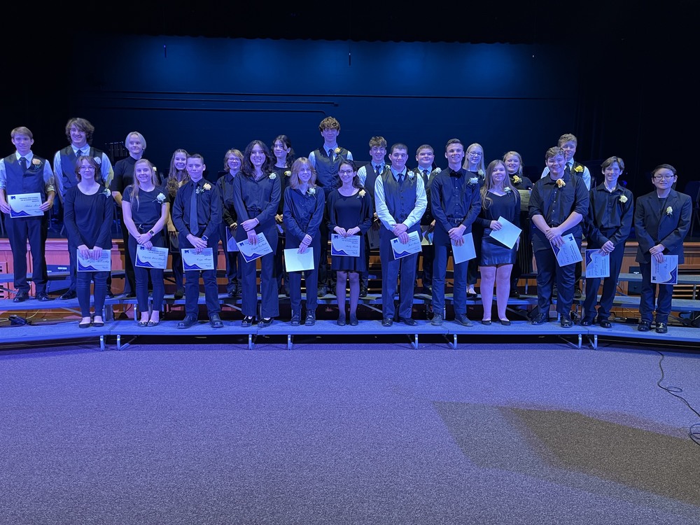group of tri-m honor society inductees