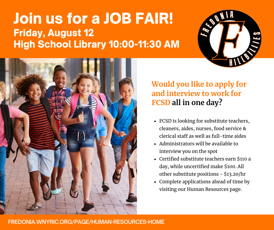 Join us for a Job Fair! Fredonia Elementary School
